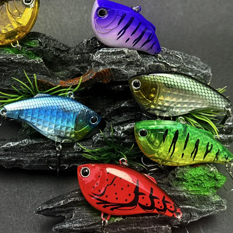 7pc 3DR Vibe Crankbait vibración 6cm 14,7g fundición larga hundimiento señuelo de pesca VIB pesca de invierno cebo duro sin labios estilo yo-zuri - imagen 4