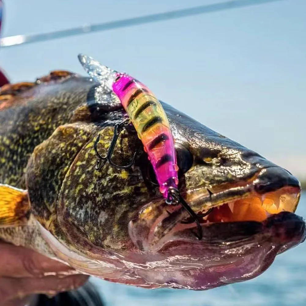Minnow Walleye señuelo de buceo profundo, 15cm, 15g, 3D Crystal Trolling Wobbler flotante Crankbait Bass Pike Bait, aparejos de pesca de agua salada - imagen 3