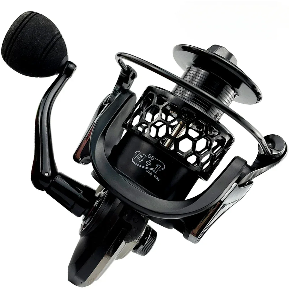 Carrete giratorio de Metal profundo para pesca en agua salada, accesorio de arrastre máximo de 12kg, 5,5: 1/4, 7:1, calidad Premium, GTA1000-7000Series - imagen 2