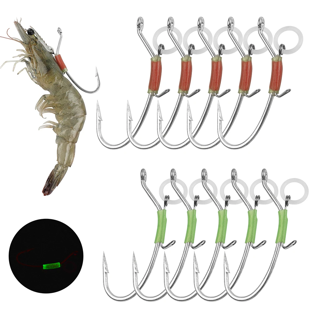 Anzuelos luminosos de acero inoxidable para camarón vivo en agua salada - imagen 4