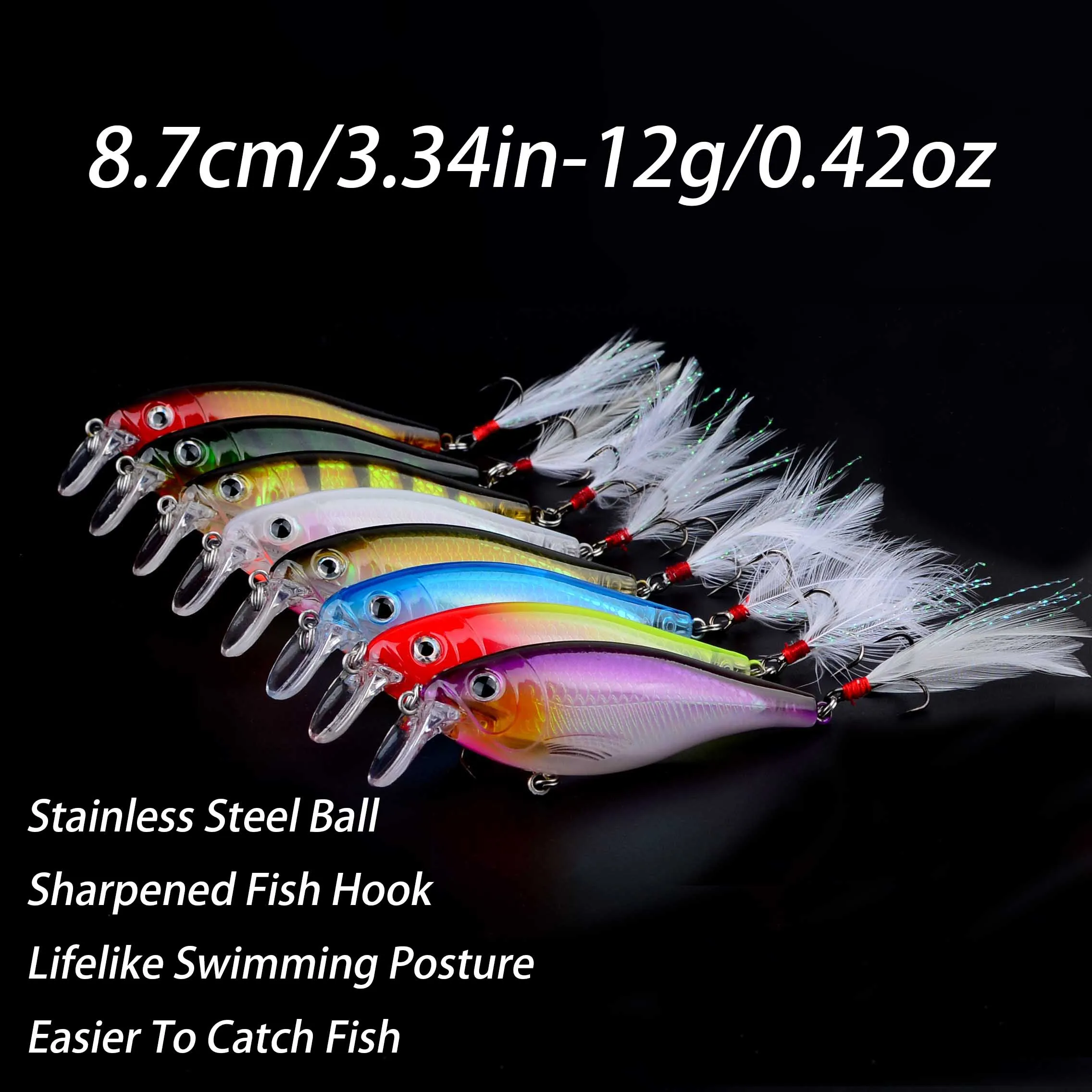 8 Uds señuelo de pesca Minnow Wobbler señuelo Jerkbait Swimbait cebo duro Artificial cebo para trucha pesca en el océano cebo de lubina - imagen 2