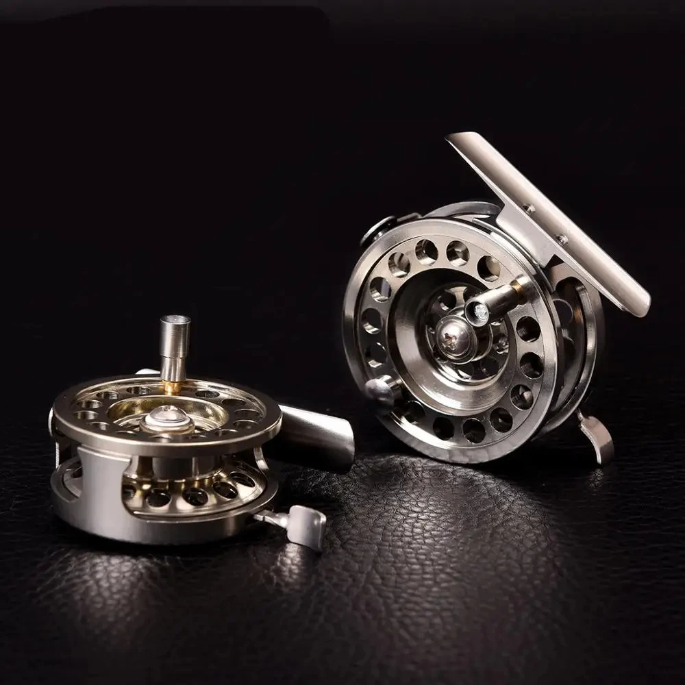 Carrete de pesca con mosca de aleación de aluminio de Metal para Lago, cebos de agua salada, aparejos de fundición, carretes de pesca en hielo de invierno, rueda de tambor de fundición de pescado 1:1 - imagen 4