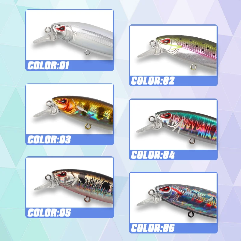 Magic Works-señuelos duros para pececillos, 65mm, 5,6g, Wobblers que se hunden, cebo para trucha, Mini cebos de pesca artificiales, aparejos de plástico, señuelo para lubina, carpa - imagen 5