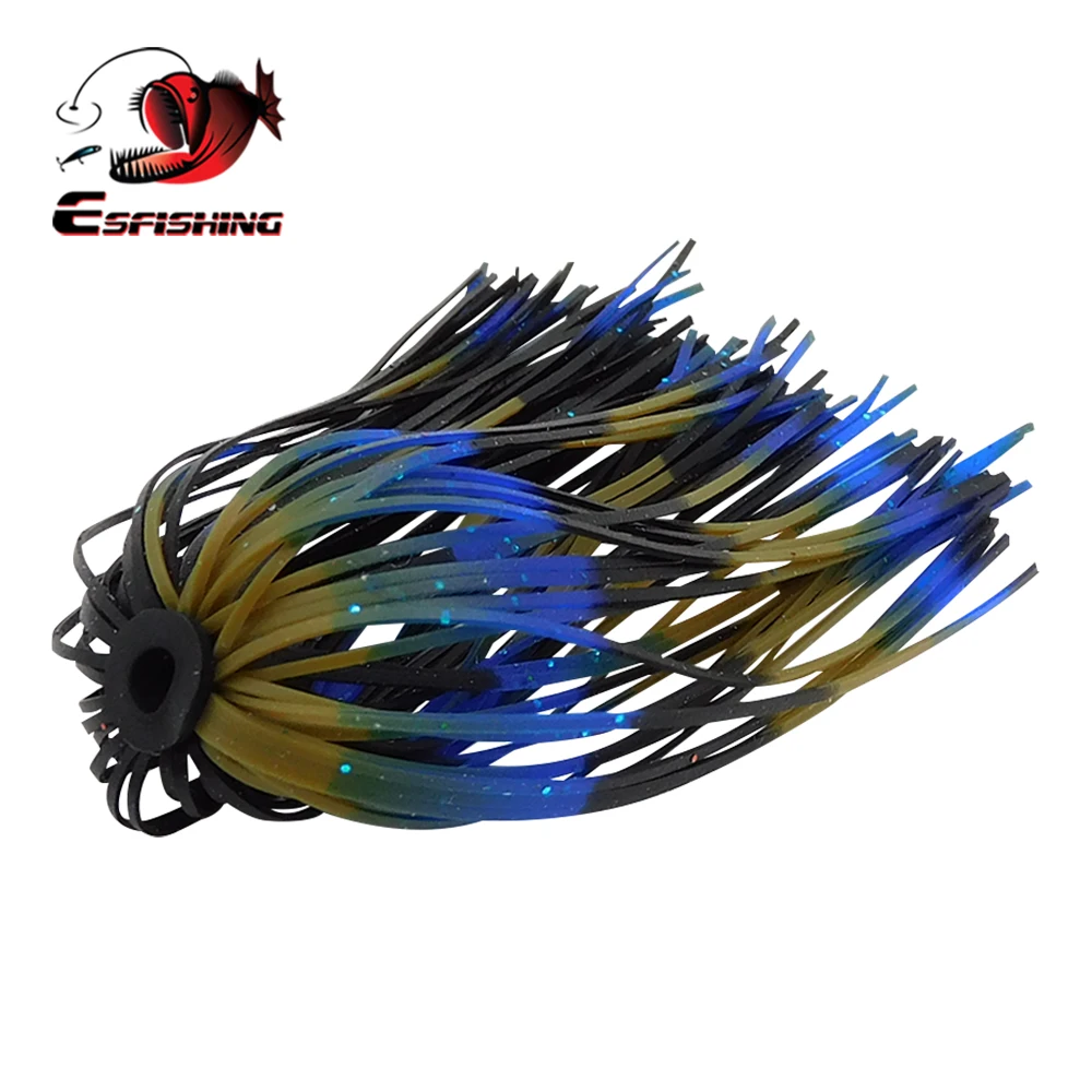 KESFISHING-falda de silicona, 5 uds., anzuelo de señuelo suave, cabeza de anzuelo, accesorios de pesca para anzuelos, plantilla de Metal, muchos hermosos colores intermitentes - imagen 2