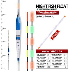 Flotador luminoso de balsa para pesca nocturna con tubo flotante