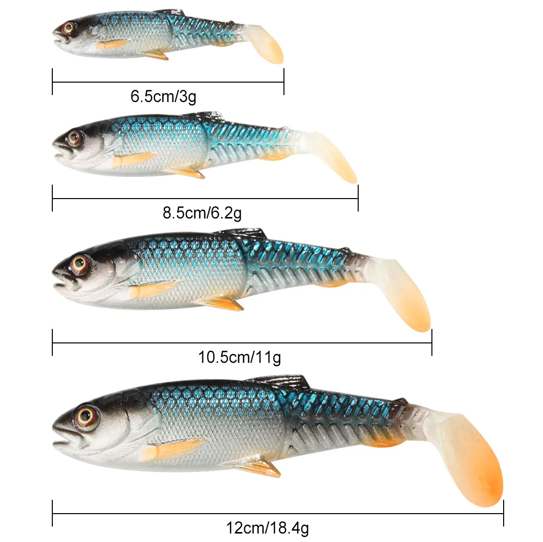 Spinpoler-señuelo de pesca suave Predator, Swimbait, cola de paleta, caníbal de silicona, cebo Artificial, boca abierta, Jig Head Bass Sea Wobbler - imagen 5