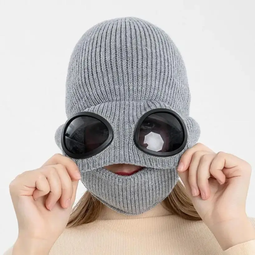 Gorro de punto coreano para mujer con orejeras y forro cálido - imagen 2