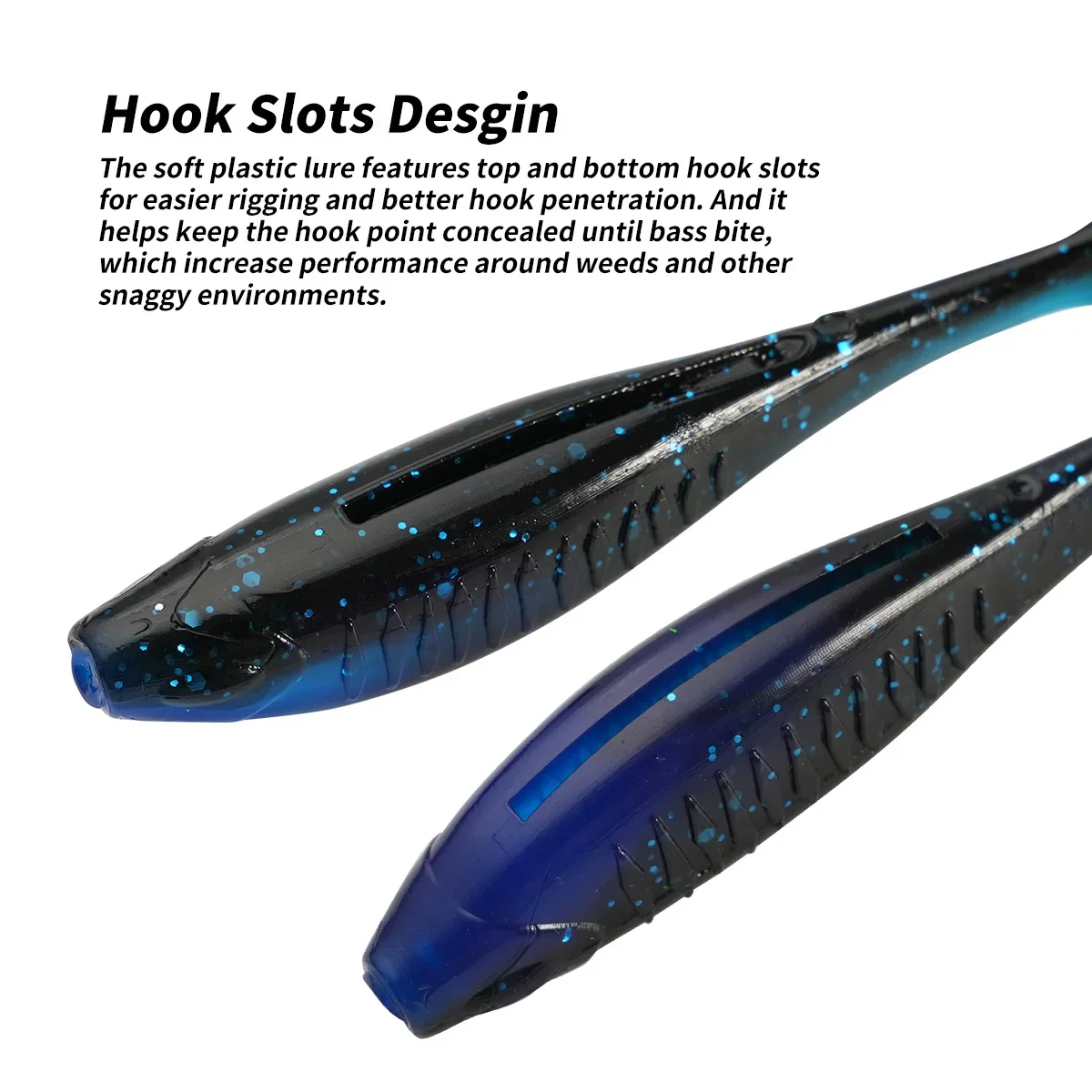 Swimbait flotante cola en T para pesca – Vinilo - imagen 5