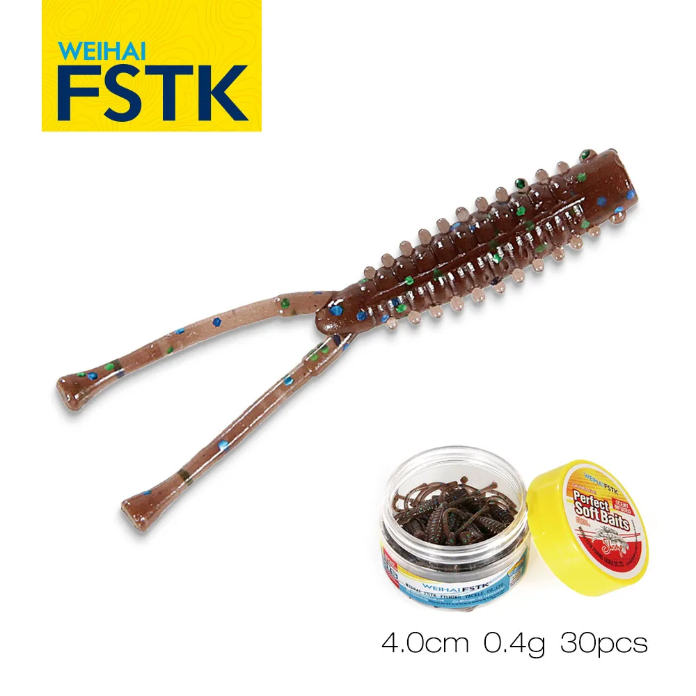 FSTK Señuelos de Pesca artificiales 0,4g 40mm 30 Uds Wobbler carpa Pesca señuelos blandos silicona Swimbait Jigging señuelo cebos de plástico Pesca
