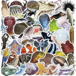 50 Uds. Pegatinas de grafiti de animales de pez de aguas profundas DIY teléfono guitarra portátil maleta taza pegatinas impermeables