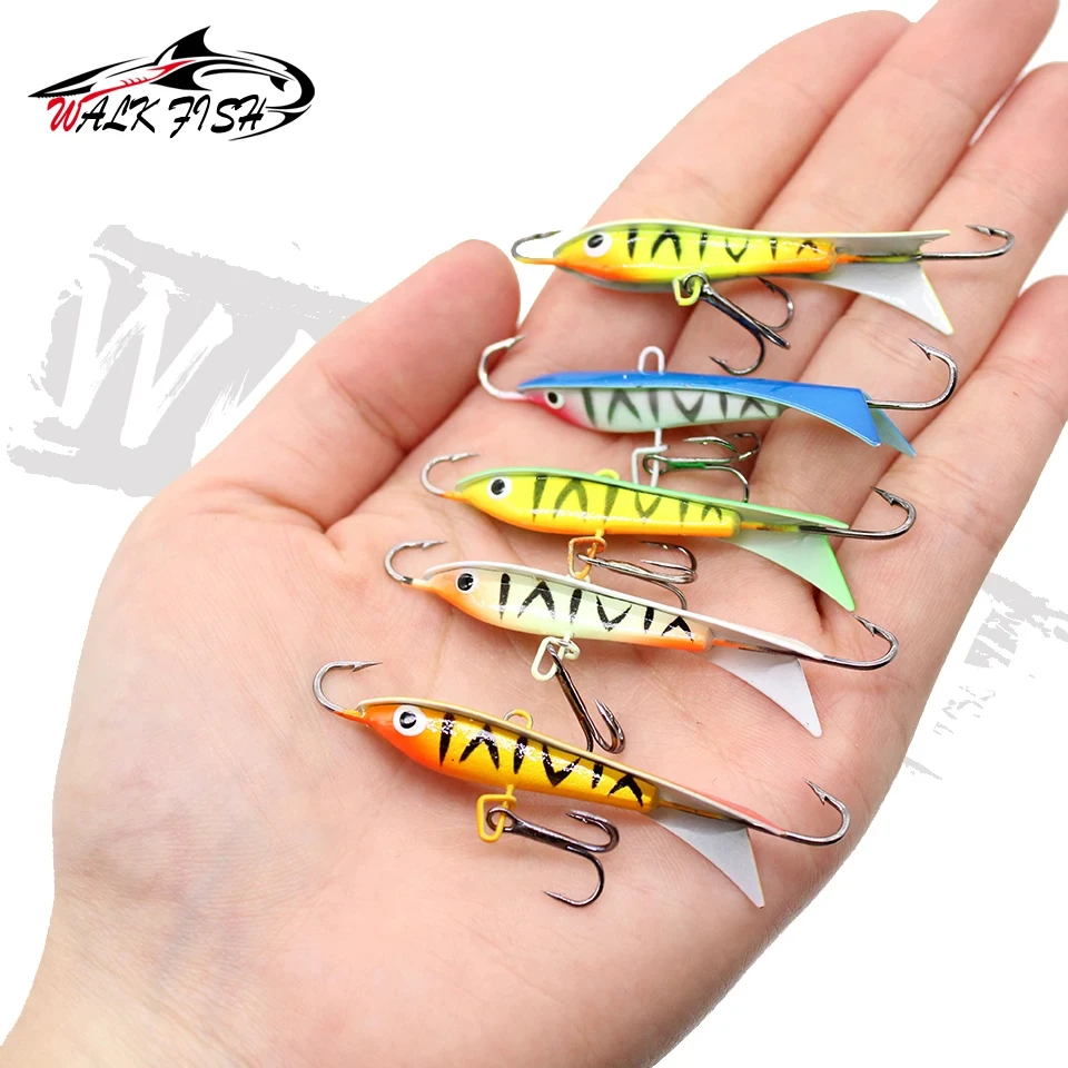 WALK FISH 1 Uds 6cm 9g plantilla de hielo de invierno señuelo equilibrado cebo de Metal Artificial Mini pescado de plomo cebo Artificial carpa ojo blanco 0 al aire libre - imagen 4