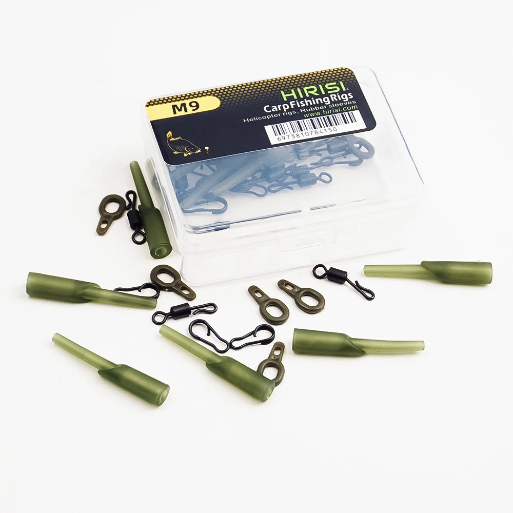 Hirisi 40 x aparejos de pesca de carpa mangas antienredos de goma pesca conector a presión de cambio rápido accesorios de pesca M9 - imagen 4
