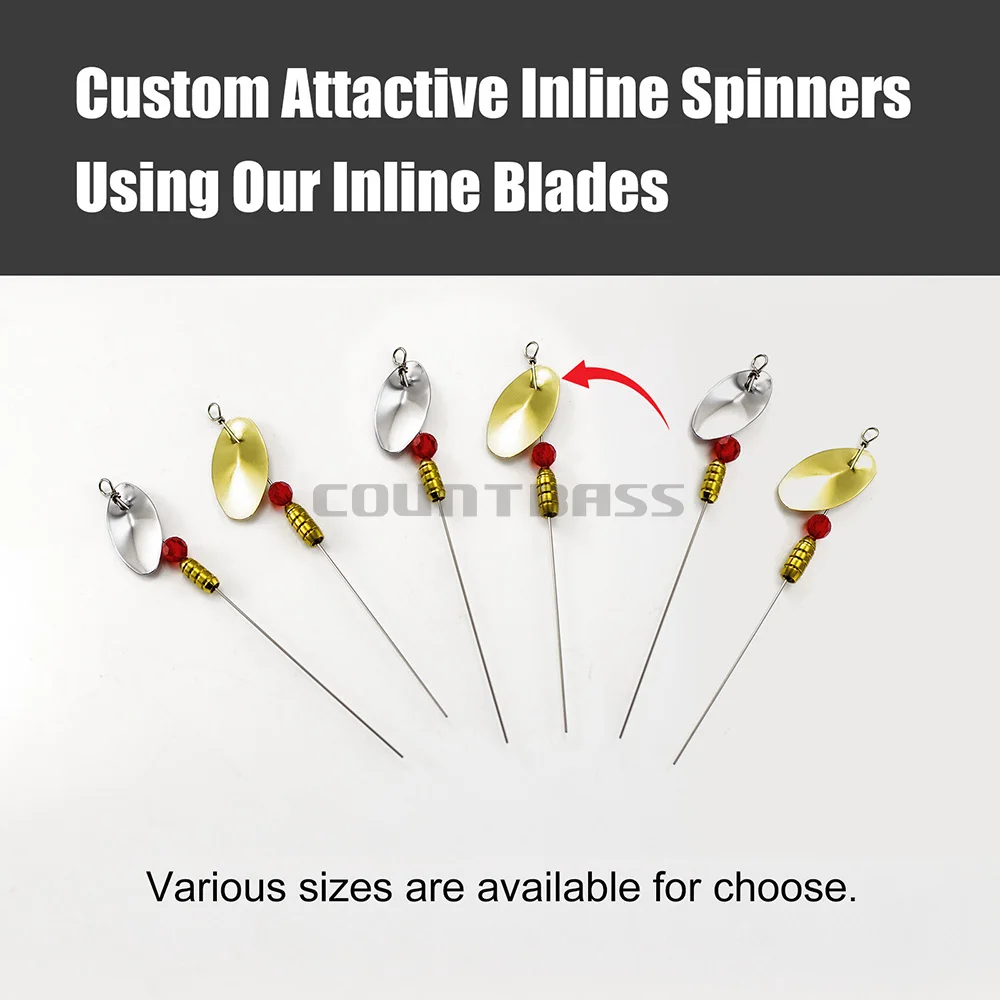 Countbass 50 Uds tamaño 1-4 cuchillas giratorias en línea de acero patrón suave níquel chapado en oro DIY Spinner Señuelos de pesca aparejos artesanales - imagen 5