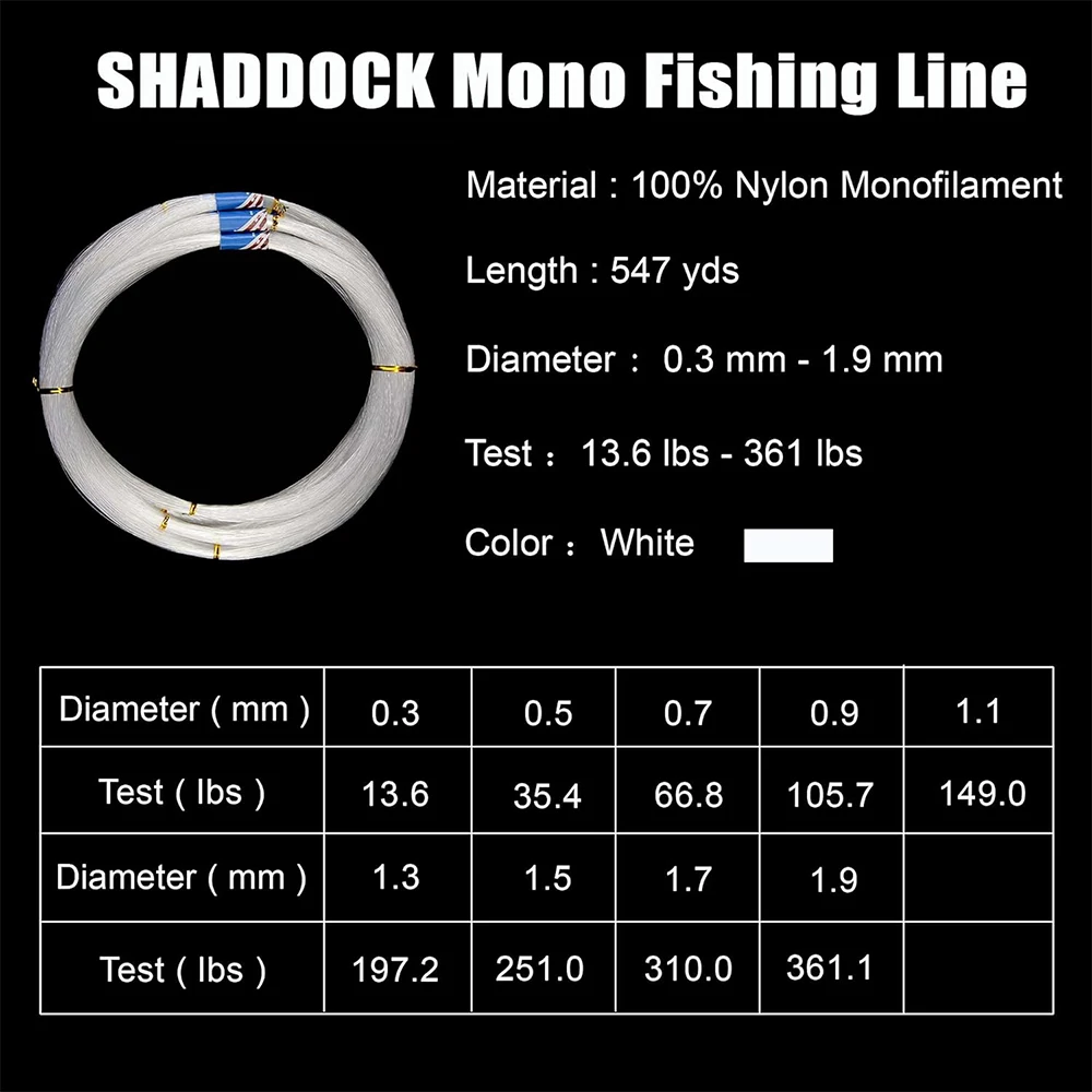 Línea de pesca monofilamento de 500M, 13 lb-396 lb, líneas de pesca mono de nailon, línea líder de pesca súper fuerte para agua dulce y salada - imagen 2