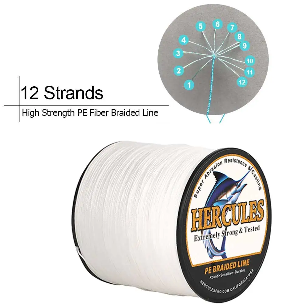 Hilo de pescar trenzado de 12 hebras, 1500m, PE, 10LB-120LB, tejido multifilamento para Pesca en agua salada - imagen 3