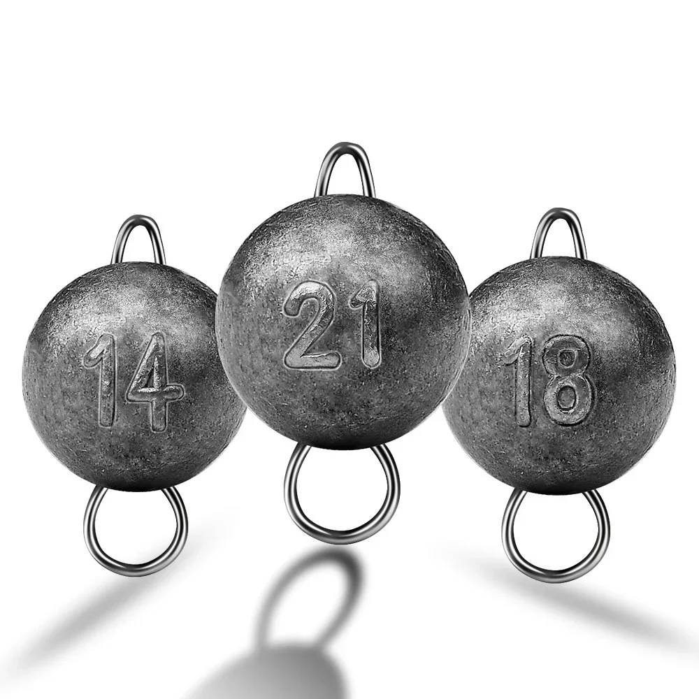 Accesorios de pesca con cabeza de anzuelo con plomo, 3g, 5g, 7g, 10g, 12g, 14g, 18g, 21g, colgante de plomo, colgante redondo, plomos de pesca para señuelo - imagen 2