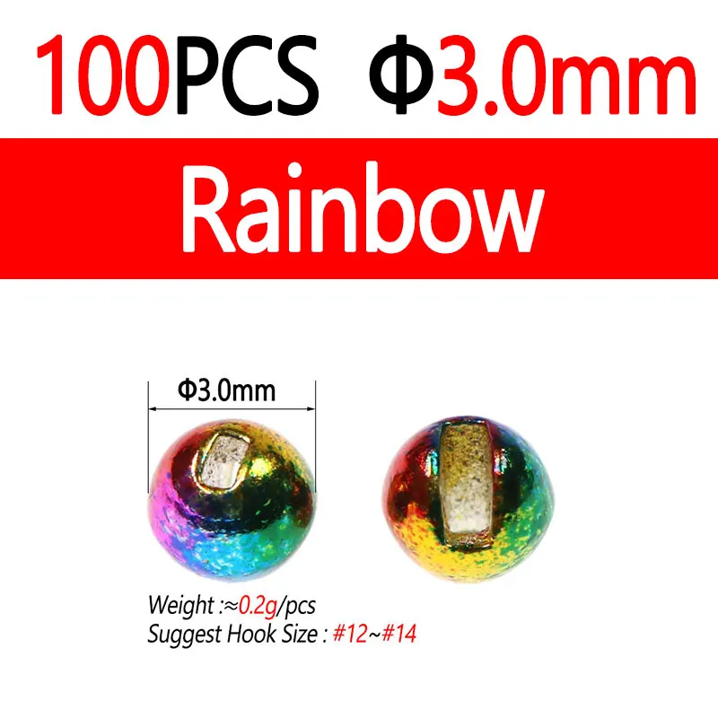 100pc 3.0mm Rainbow