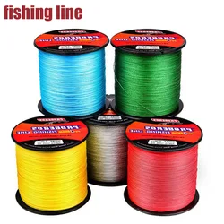 4 juegos de hilo de pescar de 300 metros tejido de PE caballo fuerte hilo de pescar gris/amarillo/azul/verde/rojo adecuado para pesca en roca y s