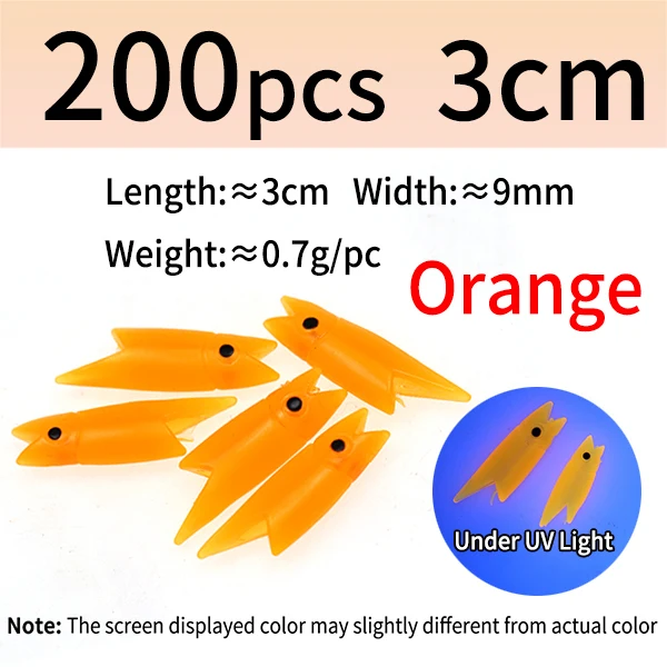 200pcs orange 3cm