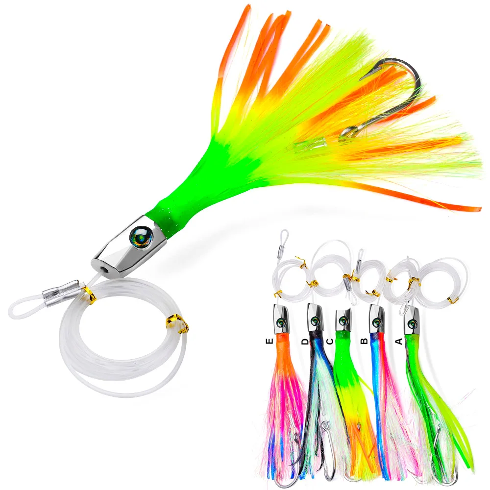 Señuelos Wahoo de 22cm y 85g, cebo de atún para pesca en barco de aguas profundas, pulpo, señuelos de curricán de agua salada para Mahi Marlin, aparejos de pesca de gran juego - imagen 4