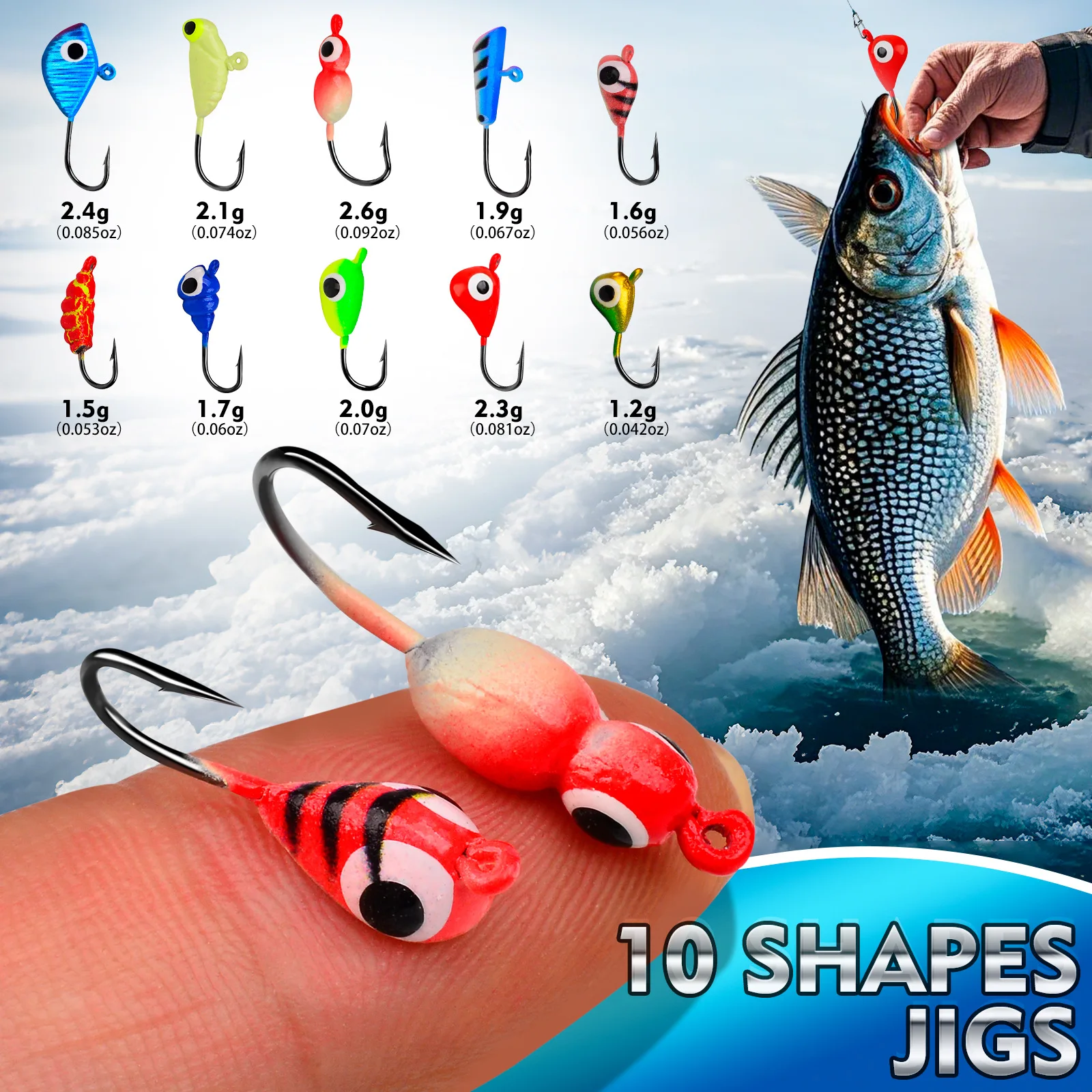 Jig Head Crappie bola redonda para trucha y lubina anzuelo con púas - imagen 5