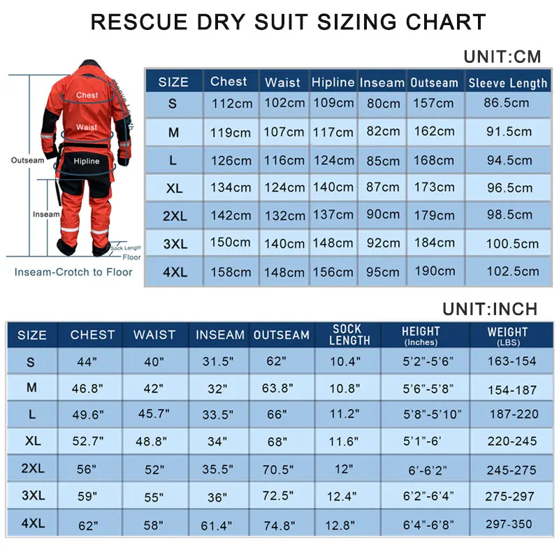 Trajes secos de rescate de agua de superficie Traje de seguridad del mar de Maine Traje seco transpirable de rescate de hielo Traje seco para nadar, agua rápida, protector de recubrimiento - imagen 3