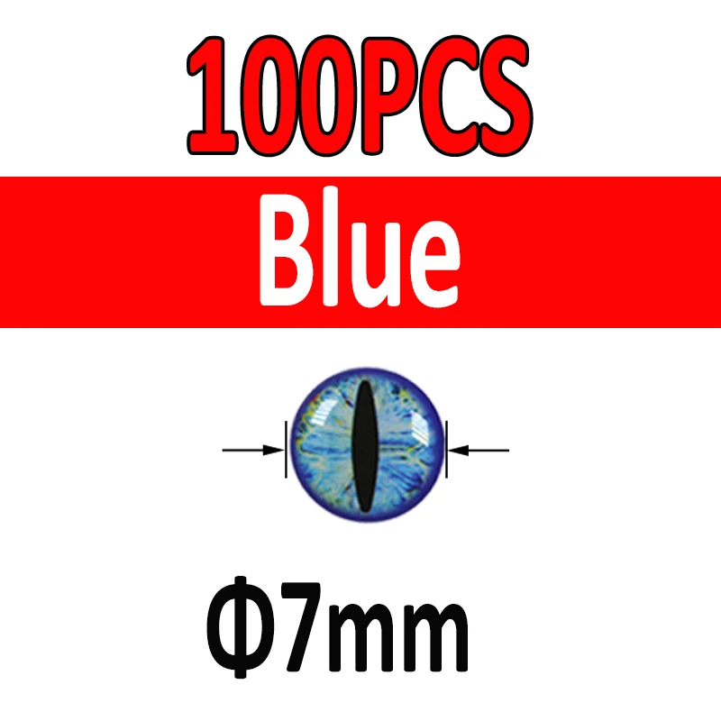 100pcs Blue 7mm