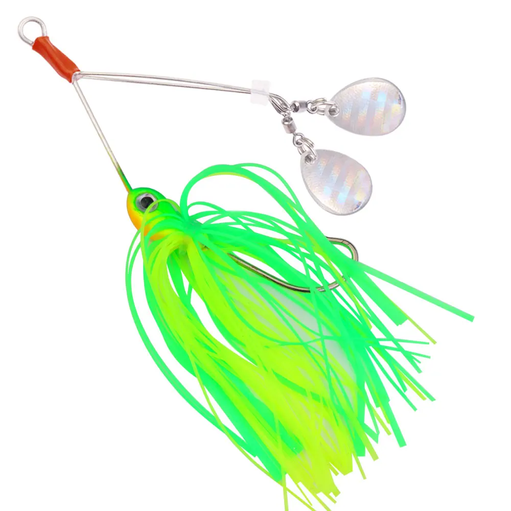1 unidad de 8cm 11,1g Spinnerbait de pesca, cuchara de lentejuelas de doble hoja, Wobblers, señuelo de pesca, aparejos de pesca para cebos de lubina - imagen 3