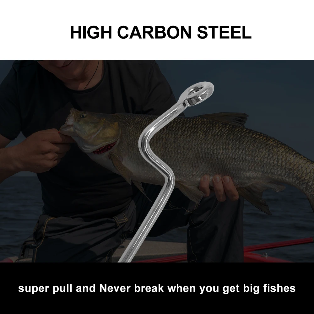 KESFISHING-anzuelo de pesca estrecho, anzuelo compensado de acero rico en carbono para señuelo de gusano blando, púa Wobbler - imagen 2