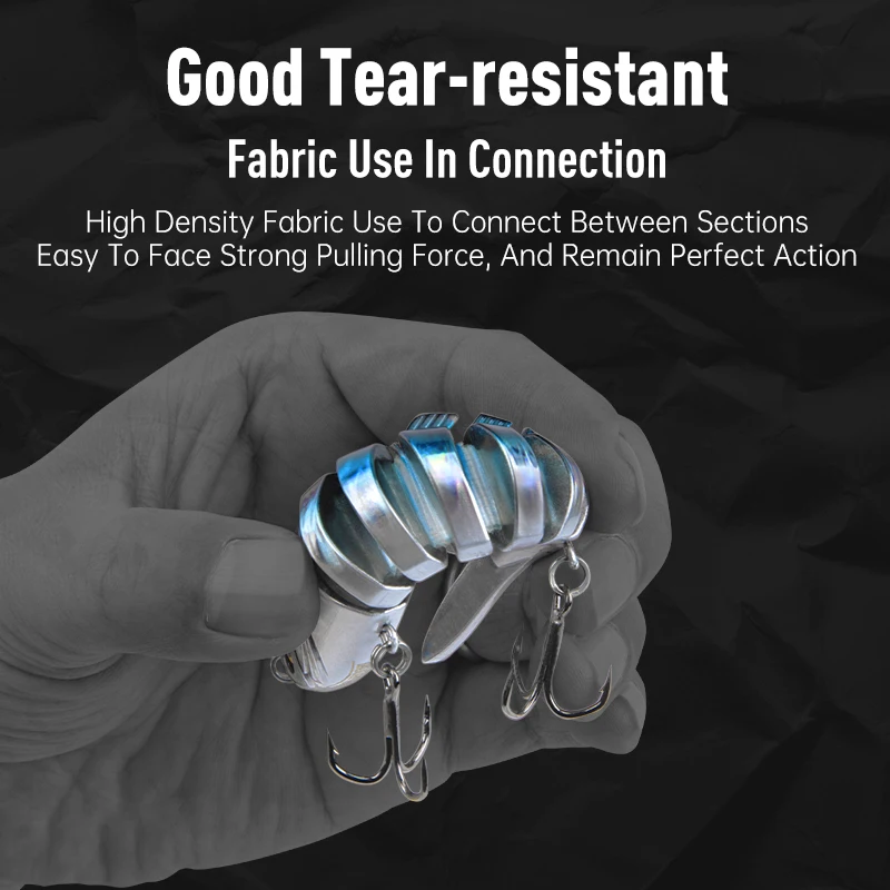 Kingdom Barbecue-L Señuelos de pesca Secciones multiarticuladas Cebos duros artificiales 90 mm 10 g Swimbaits 8 secciones Señuelo de pesca de mar - imagen 5