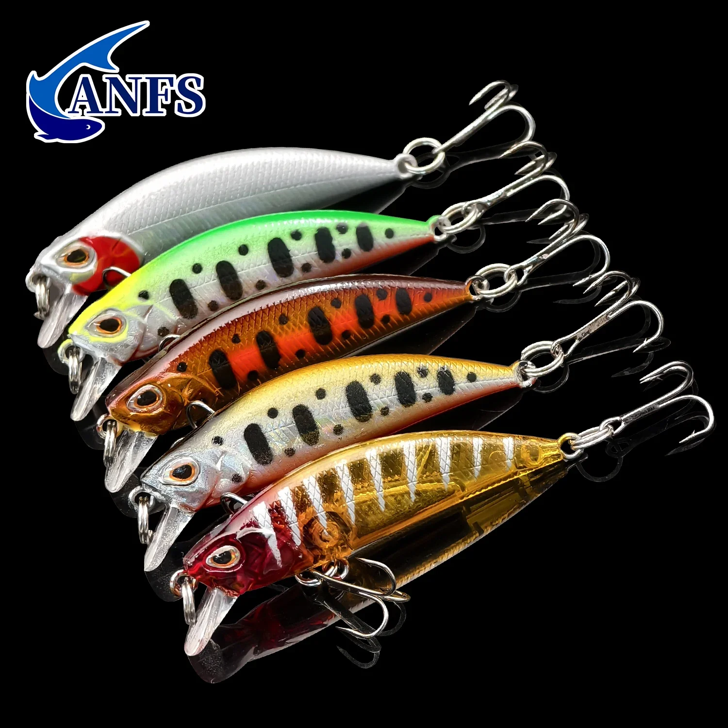 ANFS 5 uds Kit de Señuelos de Pesca hundimiento Minnow trucha cebo Artificial manivela cebo lubina aparejos de pesca - imagen 2