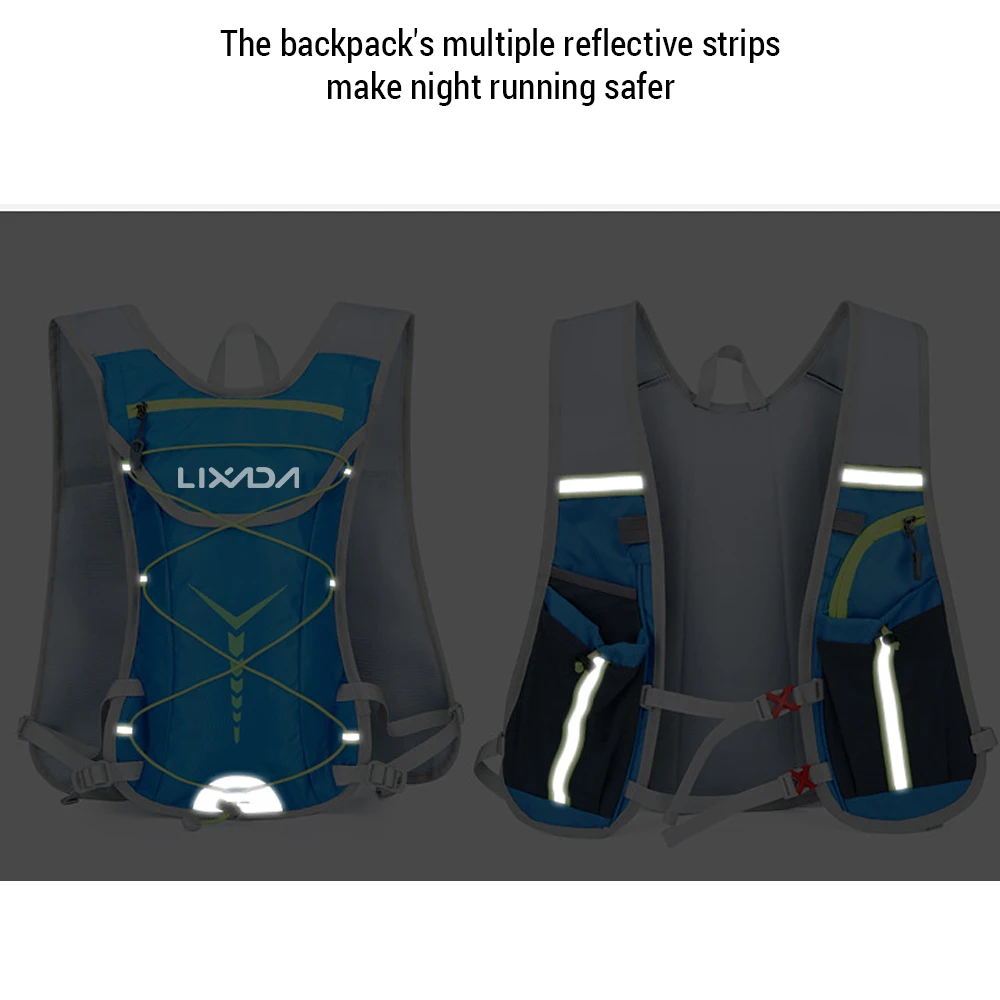 Mochila de hidratación para correr, ciclismo, mochila de agua con tiras reflectantes para exteriores, como acampar, senderismo, hombres y mujeres - imagen 3
