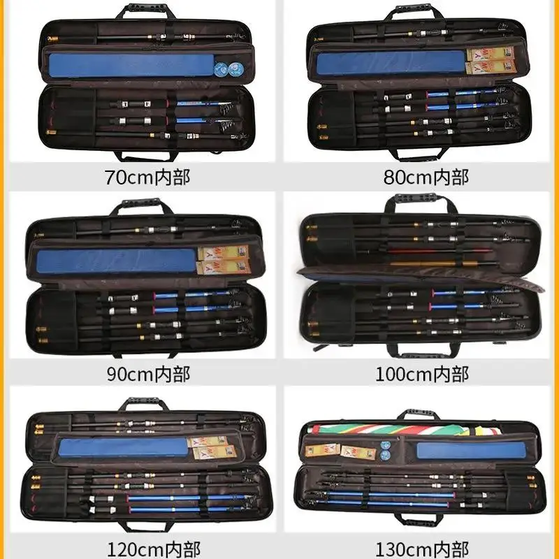 80 90 100 120 125 130CM Bolsa de caña de pescar portátil ashenfunda rígida impermeable para caña de pescar ........... Engrossar чехол для у hverк - imagen 4