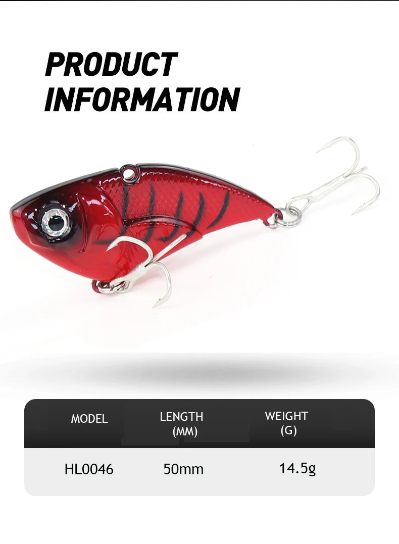 Volin-Cebo duro de pesca, cebo Artificial de vibración, aparejos de pesca de sal y hielo, 50mm/14,5g, 1 ud. - imagen 2