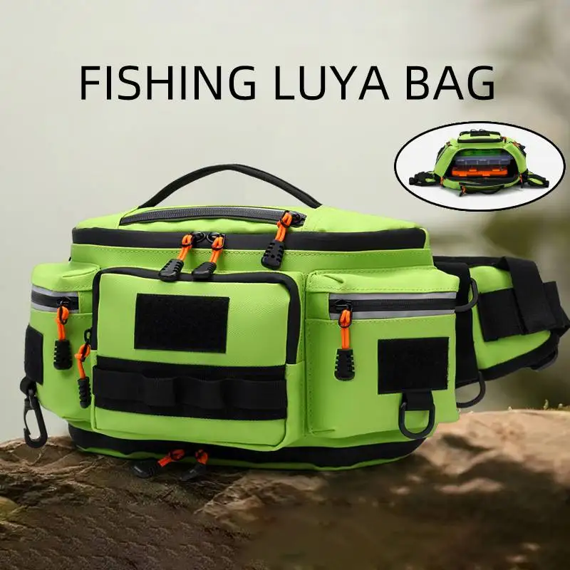 Riñonera con señuelo de pesca, bolsas de pecho con múltiples bolsillos para peces, senderismo al aire libre, ciclismo, correr, bolsa grande para deportes y caza - imagen 2