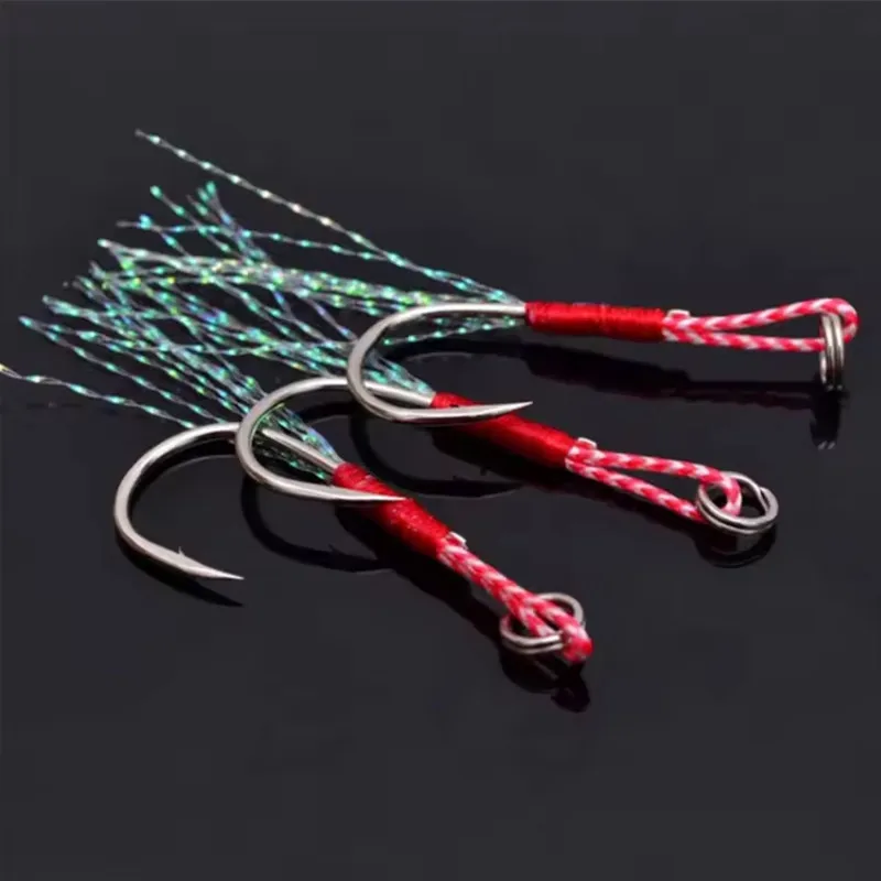 Anzuelos de asistencia con pluma para jigging lento – Acero carbono