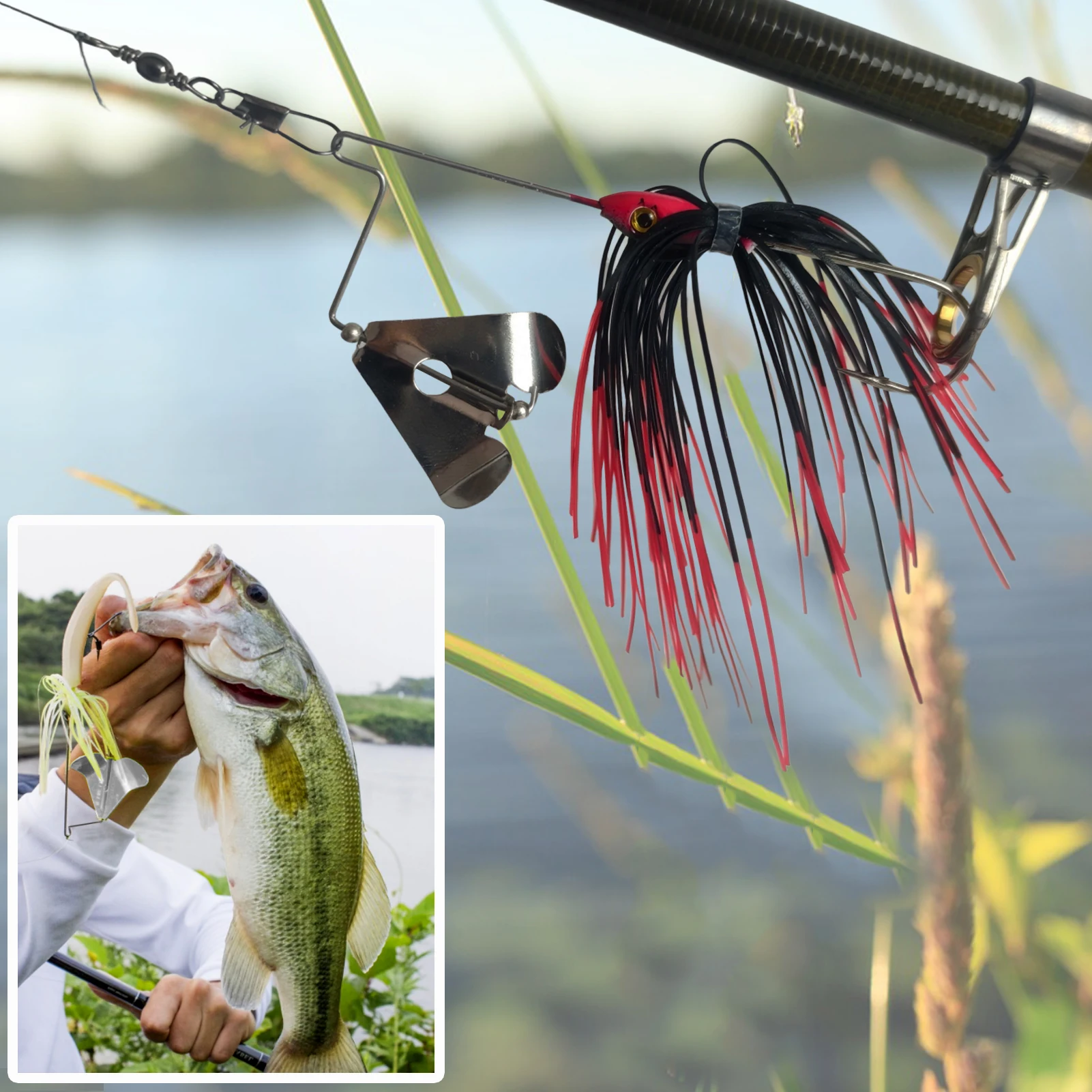 Buzzbaits y Spinnerbaits FREE FISHER con hoja giratoria para pesca - imagen 4