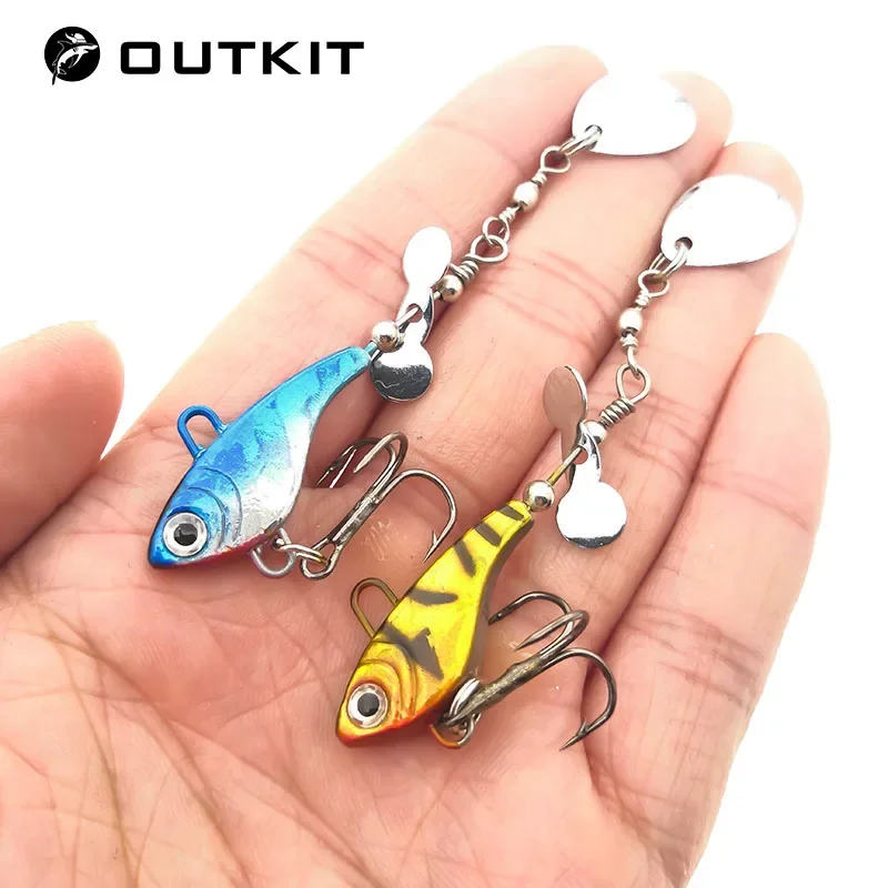 OUTKIT 12g señuelo de hoja de lubina Spinner de pesca señuelo de pesca de Metal plantilla de Metal VIB Crankbait aparejos de pesca cuchara tiro largo - imagen 2
