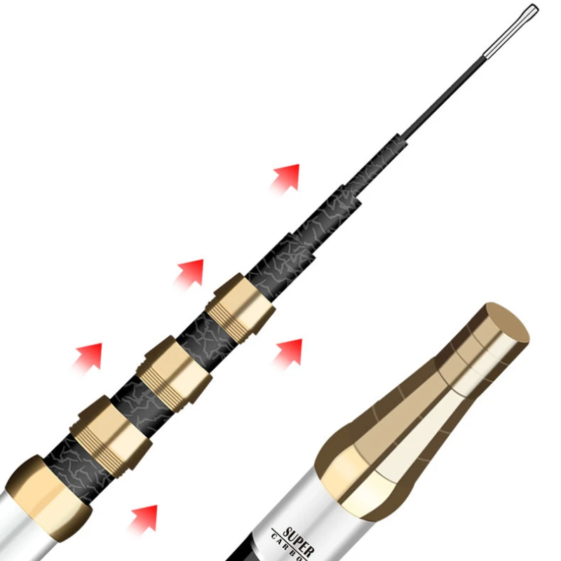 Multiple Positioning Hollow Fishing Rod 19 Tune Super Hard Power Hand Rod High Carbon Strong Waist Strength Canne a Peche Pesca - imagen 3