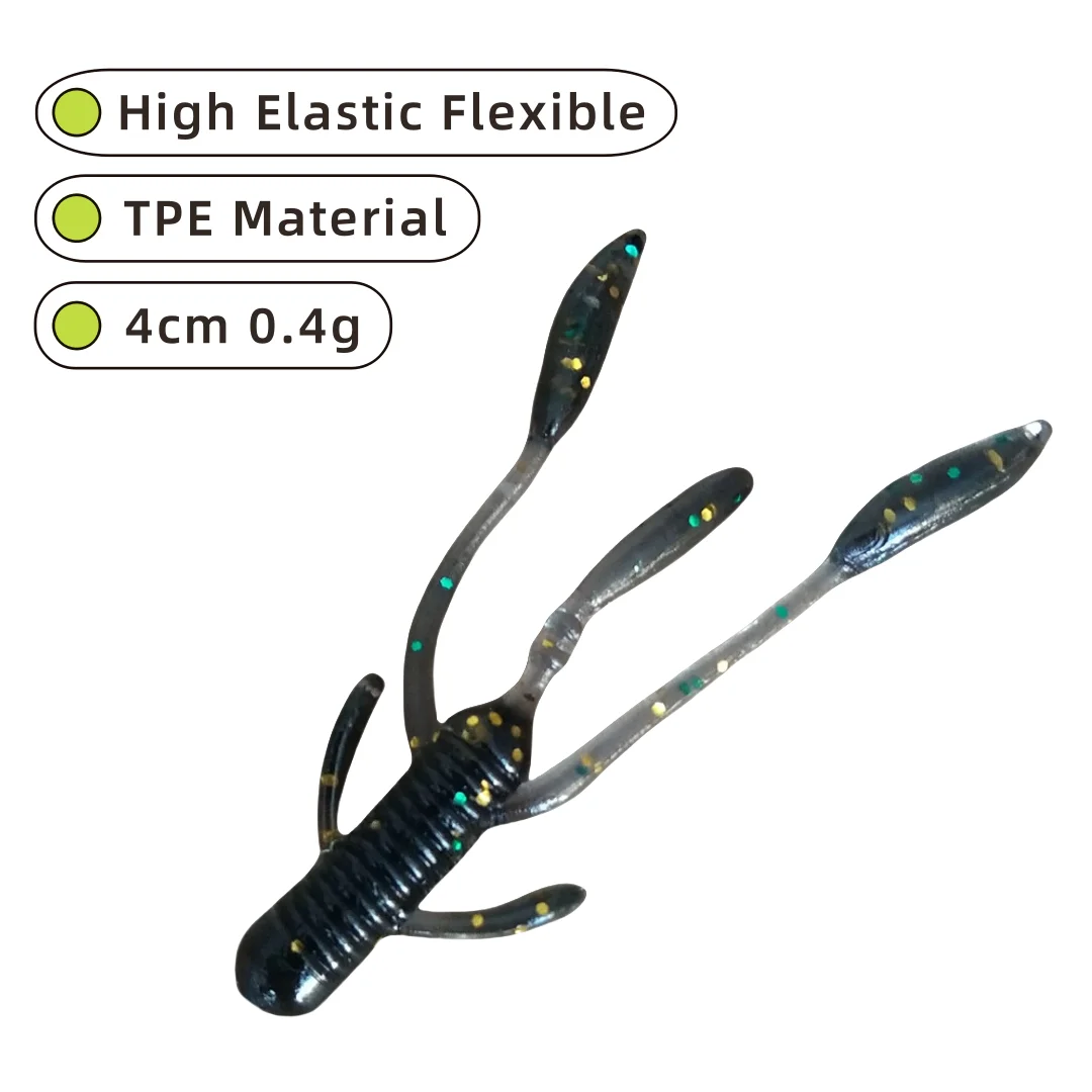 Swolfy 50 Uds 4cm 0,4g flotante TPE gusano señuelo cebo suave Señuelos de Pesca para perca y lubina Compatible con plataforma de tiro y Tex - imagen 2