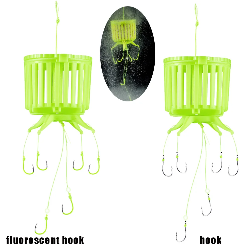 Fishinghooks-Juego de ganchos de acero al carbono para exteriores, jaula de cebos, cesta, soporte para alimentador, accesorios para La Carpe, herramientas, aparejos - imagen 2