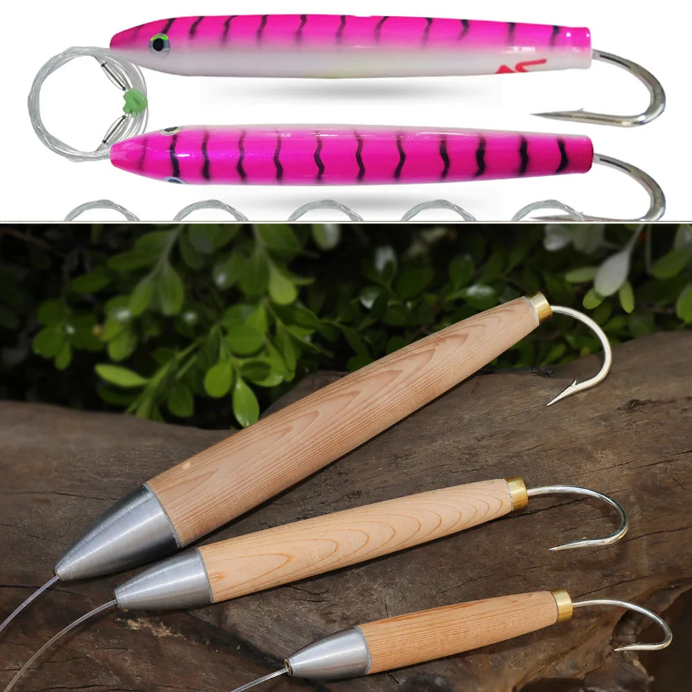 Señuelos de arrastre con enchufe de cedro de madera, anzuelo de pesca de atún de agua salada para Mahi Marlin Wahoo, aparejos de pesca de juego grande, 15,5 cm, 71g - imagen 3