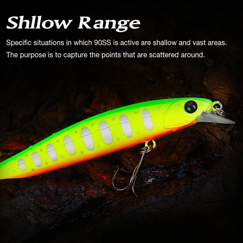 TSURINOYA-señuelo de pesca de hundimiento lento, cebo duro falso de plástico, 90SS, DW103, 90mm, 1,8g - imagen 5