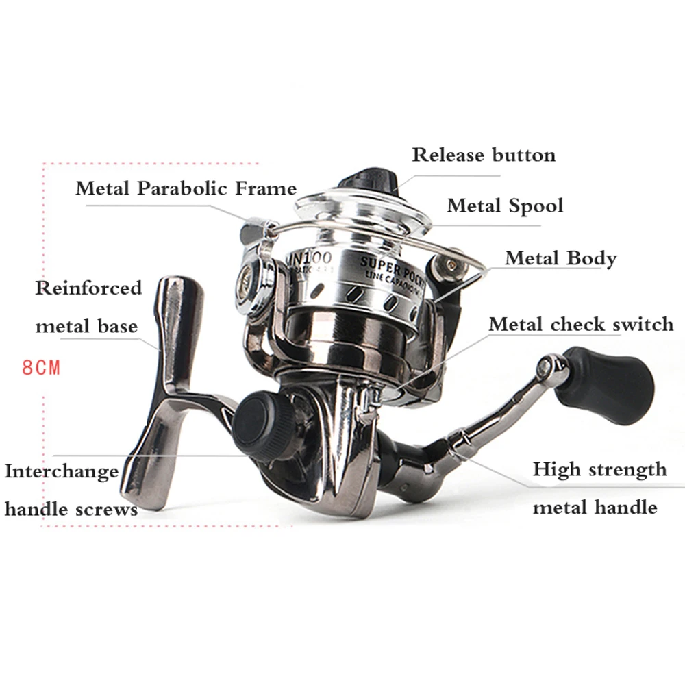 Mini carrete de pesca giratorio de alta velocidad, 2 + 1 rodamientos de bolas, mano izquierda/derecha, 4,3, aparejos, rueda de pesca en hielo de mar y carpa,онтуту sita рыlıkвlı - imagen 3