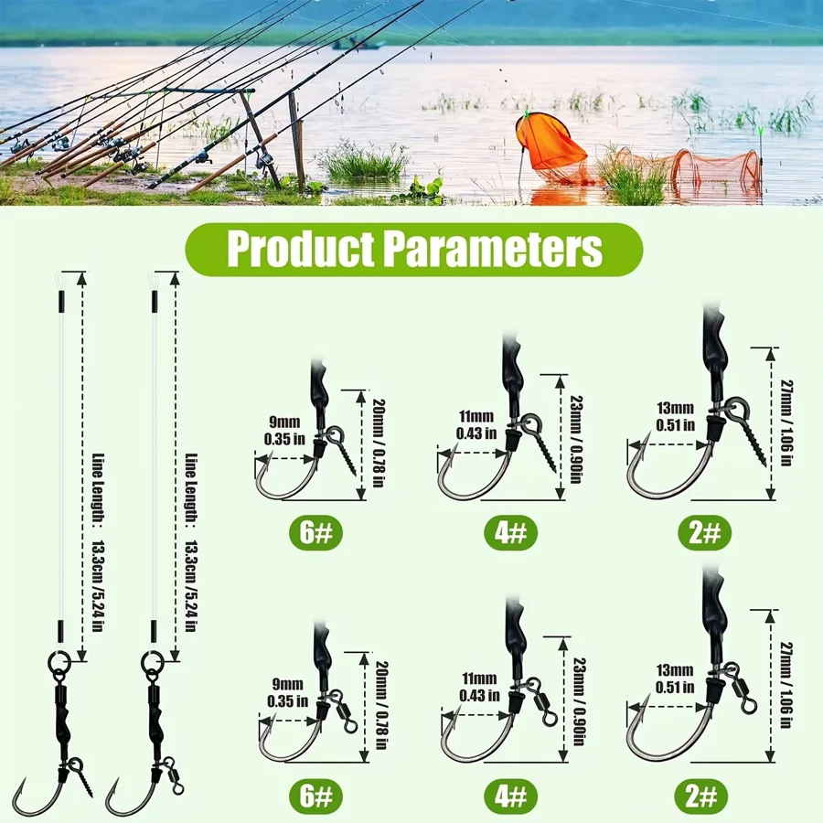 YOTO Montaje feeder para carpa - Hair rig con fluorocarbono duradero - imagen 2