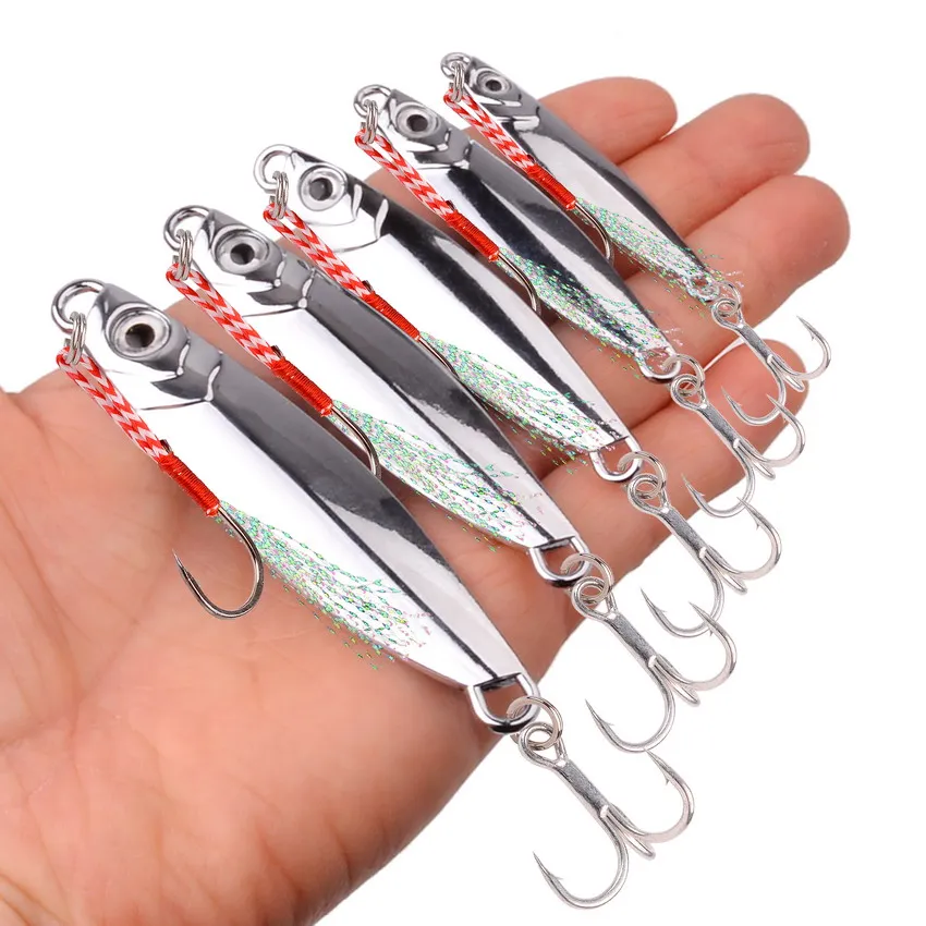 Juego de plantillas de Metal fundido japonés, cuchara de 10g-60g, cebo duro para pesca de lubina, aparejos de barco, trucha, Jigging, señuelos de agua salada, 12 Uds. - imagen 5