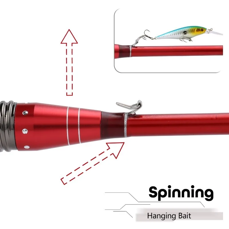 Caña de pescar Sougayilang de 2,1 m, caña de viaje ultraligera de fibra de carbono de 4 secciones para pesca de carpa de lubina y bagre - imagen 4