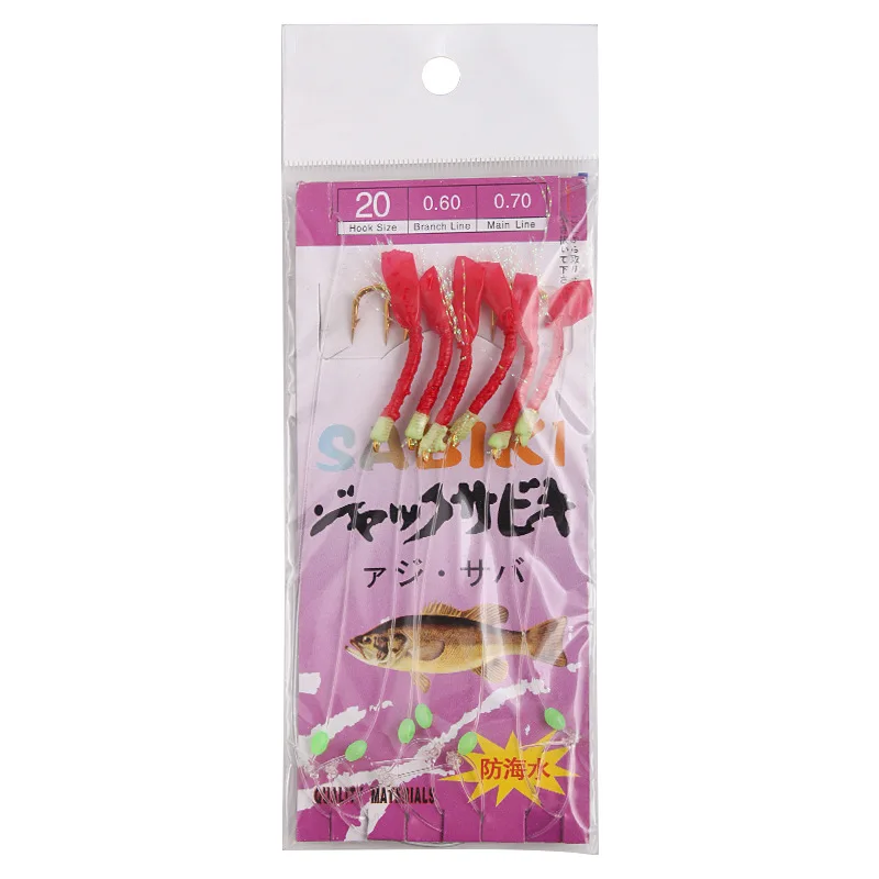 6 anzuelos de pesca a prueba de camarones con línea 4 # -20 #   Anzuelos de pesca preatados, gancho de cuerda, gancho de sublínea para pesca de carpa - imagen 4