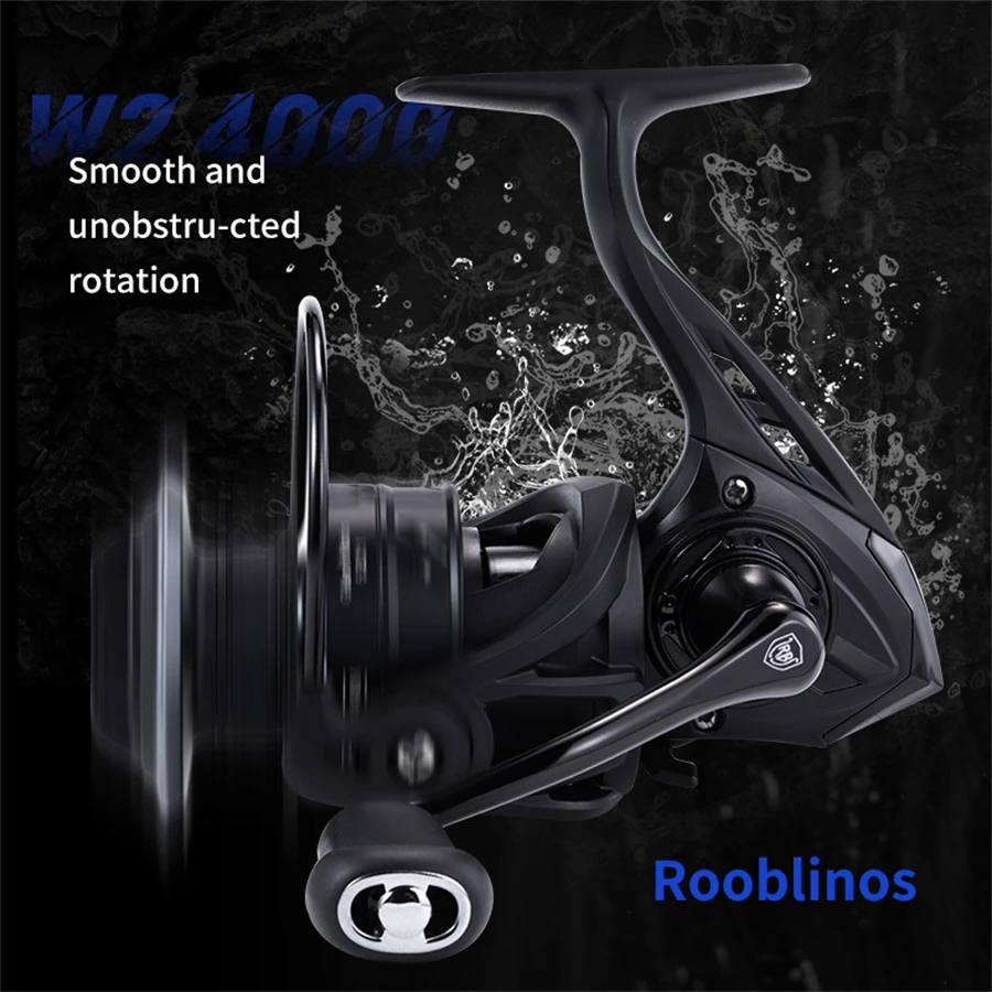 Carretes giratorios Rooblinos W2 de Metal ultraligero, relación de engranaje 5,2: 1, carretes de pesca de arrastre máximo de 17kg para agua salada o dulce - imagen 5