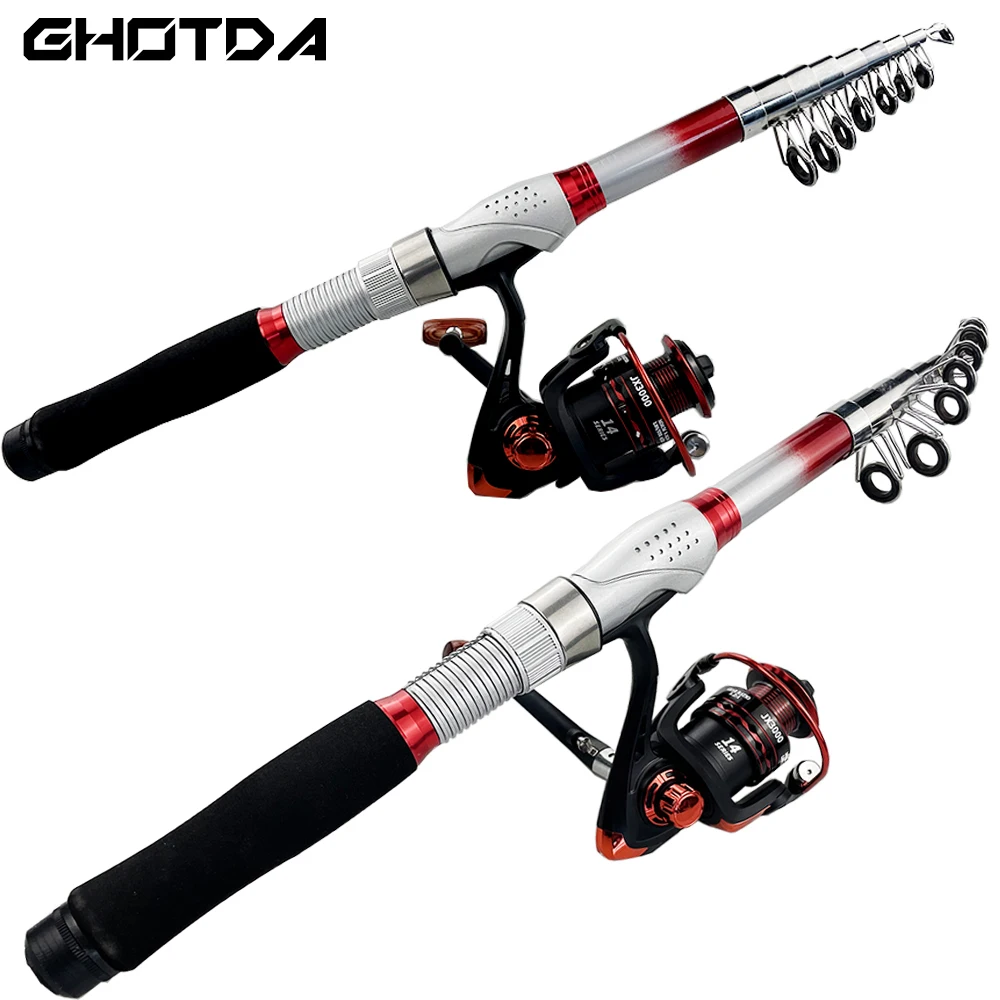 Caña de pescar telescópica portátil de 1,8-3,6 m y Ratio de engranaje 5,5: 1, brazo basculante plegable, aparejos de pesca Combo - imagen 3